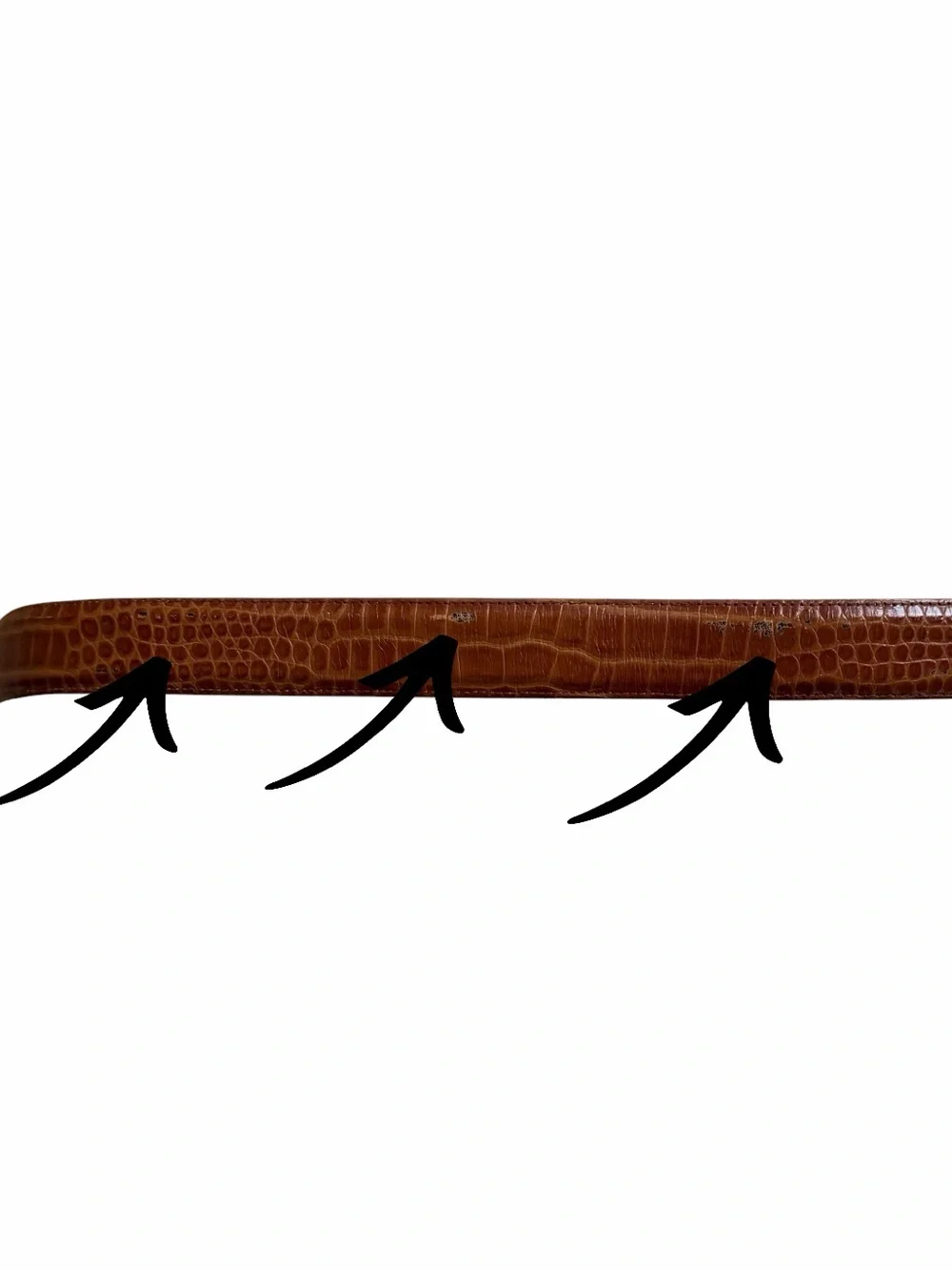 Steve Blinn Brown Alligator Grain Cashmere Cowhide Belt with Ornate Gold Buckle